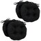 16-inch Solid Micro Suede Round Tufted Chair Cushions (Set of 4) - Black